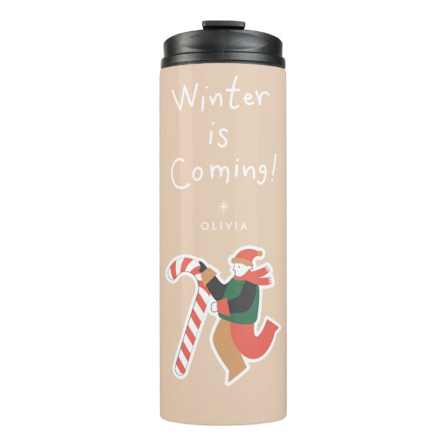 Termo Llega el invierno | Taza de viaje personalizada pa (Anverso)