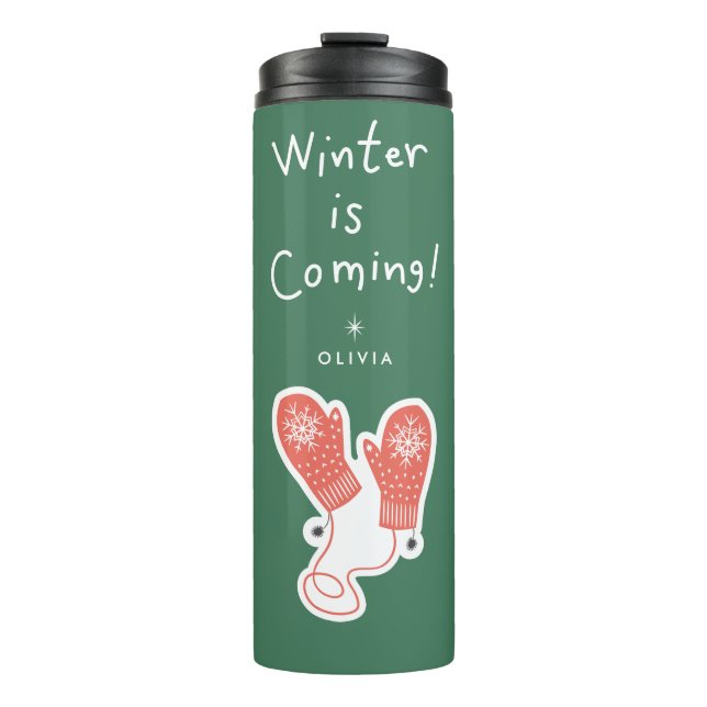 Termo Llega el invierno | Taza de viaje personalizada pa (Anverso)