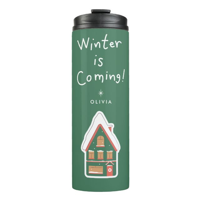 Termo Llega el invierno | Taza de viaje personalizada pa (Anverso)