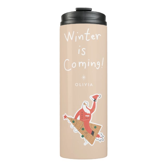 Termo Llega el invierno | Taza de viaje personalizada pa (Anverso)