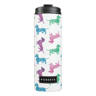Termo Llueve a los Dachshunds de color pastel