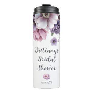 Termo Lluvia de Regalos de Boda Lavanda Floral Acuarela