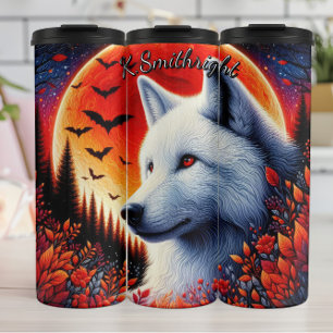Termo Lobo blanco de luna llena