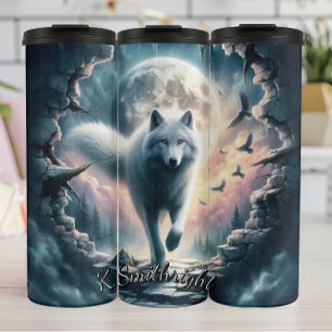 Termo Lobo blanco de luna llena