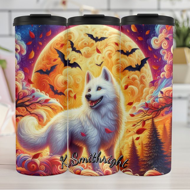 Termo Lobo blanco de luna llena (Subido por el creador)