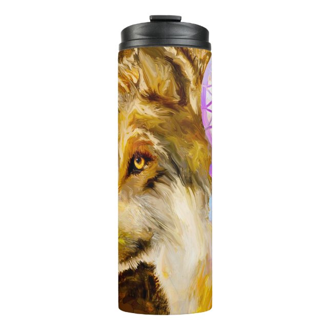 Termo Lobo con Cazador de Sueños (Anverso)