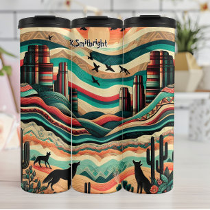 Termo Lobos del desierto en el paisaje tribal