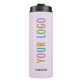 Termo Logo de la Compañía Tumbler Aislada Púrpura Ligera