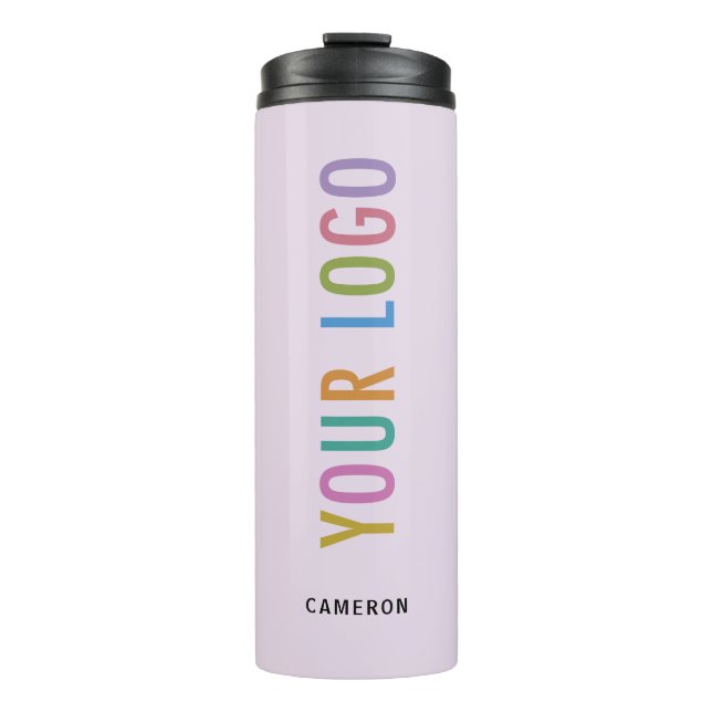 Termo Logo de la Compañía Tumbler Aislada Púrpura Ligera (Anverso)