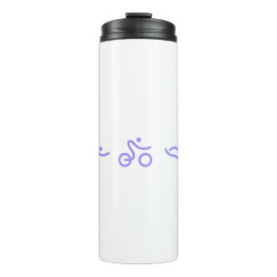 Termo Logo púrpura de la luz de triatlón