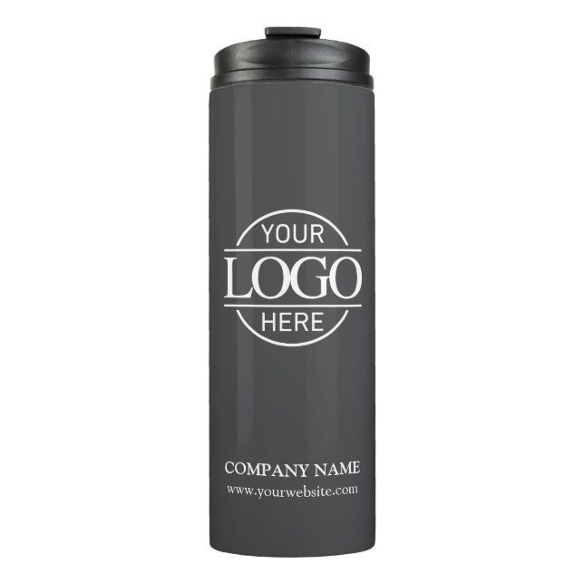 Termo Logotipo comercial de la Compañía Promocional Gris (Anverso)