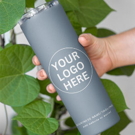 Termo Logotipo comercial y texto promocional Dusty Blue