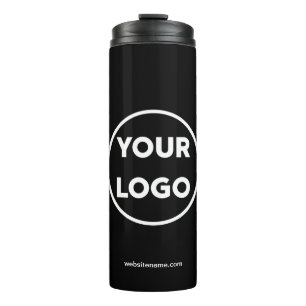 Termo Logotipo de la empresa personalizado y sitio web c