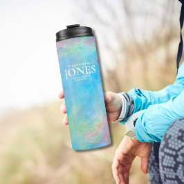 Termo Logotipo de negocios moderno amarillo turquioise r