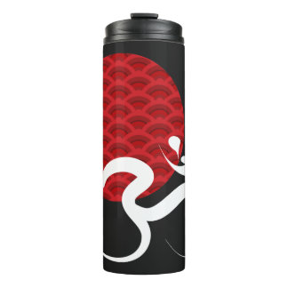 Termo Logotipo de Om Ohm de Yoga Espiritual de Sol Rojo