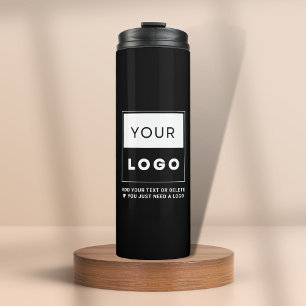 Termo Logotipo Empresa Empresa Minimalista Negro