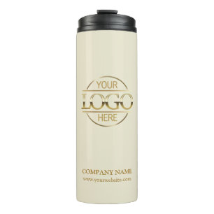 Termo Logotipo empresarial de empresa promocional beige 