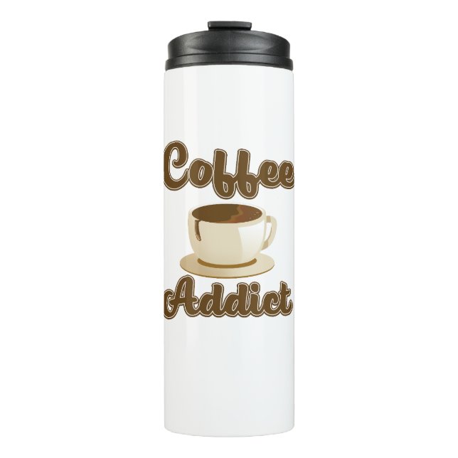 Termo Logotipo retro de adicto al café (Anverso)