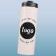 Termo Logotipo simple con texto Rubor Pink Business (Logo and text business promotional thermal tumbler water bottle)
