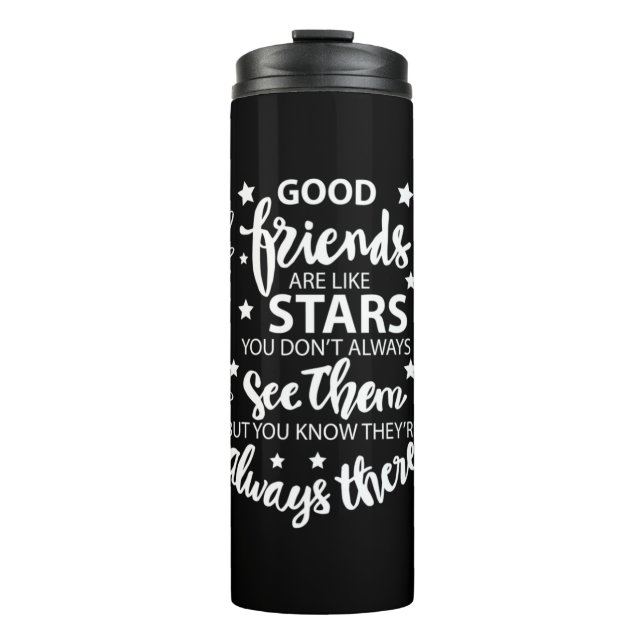 Termo Los buenos amigos son como las estrellas (Anverso)
