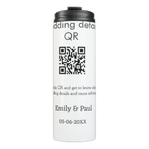 Termo Los detalles del sitio web del boda scan QR añaden