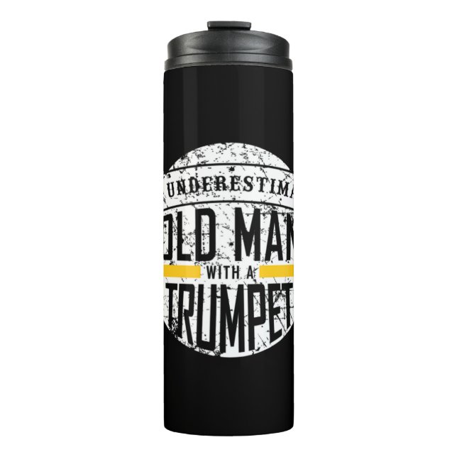 Termo Los Hombres Nunca Subestiman A Un Viejo Con Esquí  (Anverso)