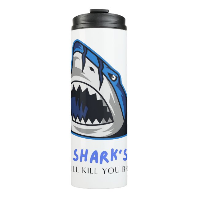TERMO LOS TIBURONES TE MATARÁN... CITA DIVERTIDA (Anverso)