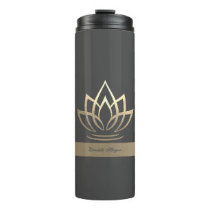 Termo Loto Dorado Elegante, Yoga