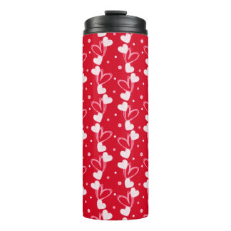 Termo Love Hearts Doddles, Red, Thermal Tumbler