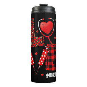 Termo Love Nurselife Valentine Nurse Leopard Print Plaid