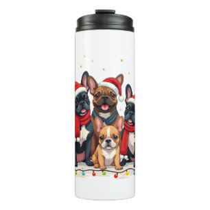 Termo Luces de Navidad Bulldogs Franceses Perro Xmas Fre