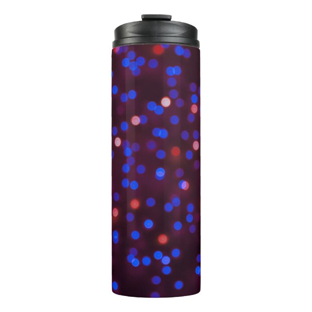 Termo Luces de navidad, fondo festivo, borroso. (Anverso)