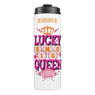 Termo Lucky Bingo Queen /editable nombre