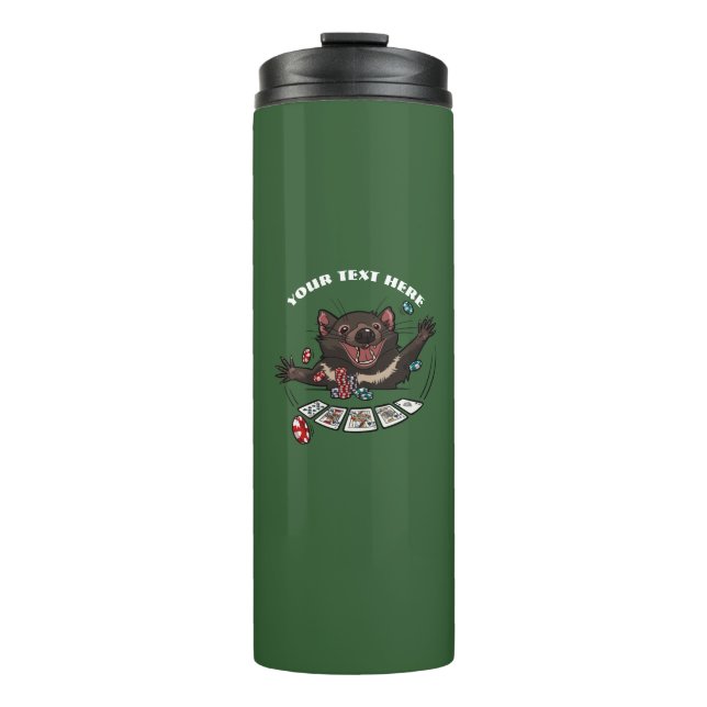 Termo Lucky Tasmanian Devil Royal Flush Poker Personaliz (Anverso)