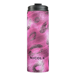 Termo Lugares de estampado de leopardo guepardo rosa y n