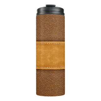 Termo Lujo de cuero: Elegancia marrón con título