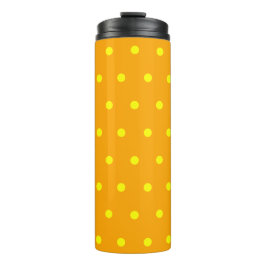 Termo Luminosos puntos de polka amarillo Naranja