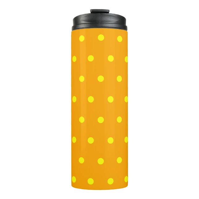 Termo Luminosos puntos de polka amarillo Naranja (Anverso)