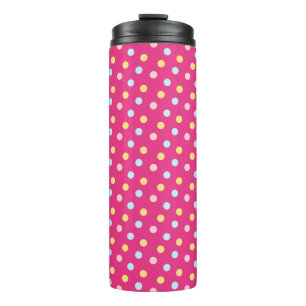 Termo Lunares con fondo rosa