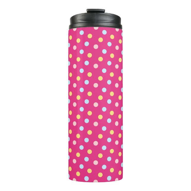 Termo Lunares con fondo rosa (Anverso)