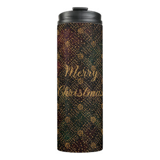 Termo Luxury, Christmas Pattern, Gold Merry Christmas