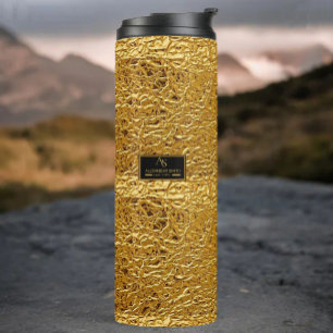 Termo Luxury Crumpled Gold Foil Texture Elegant Metallic