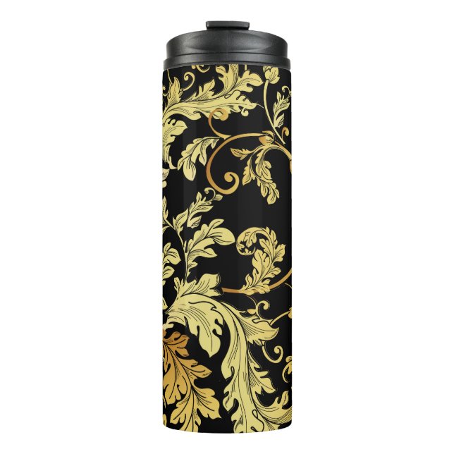 Termo Luxury golden seamless pattern. Floral backgroundp (Anverso)