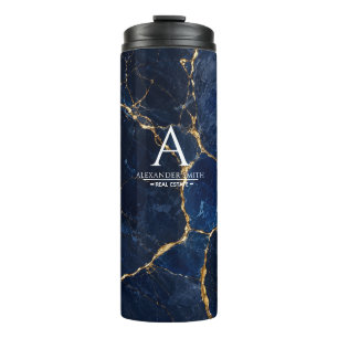 Termo Luxury Navy Marble Gold Monogram Business Branding