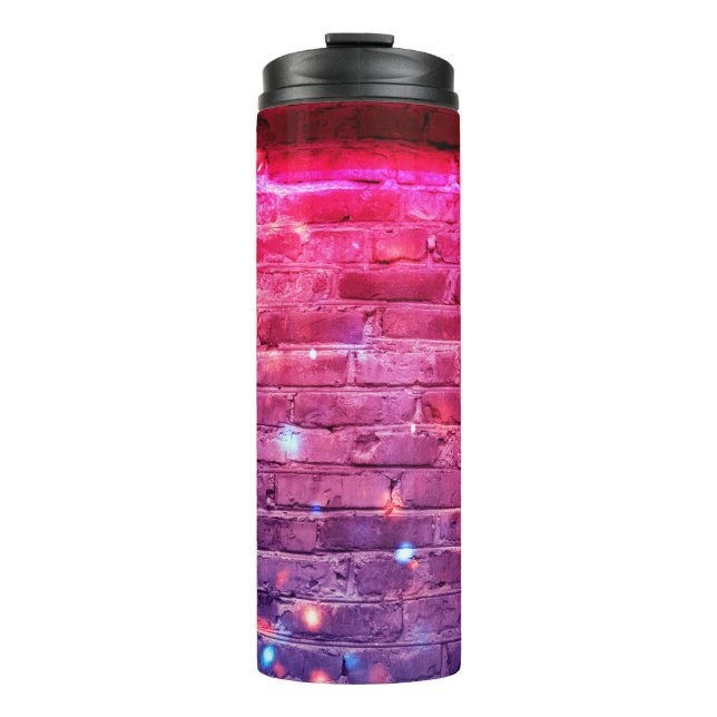 Termo Luz de neón: pared de ladrillo vacío. (Anverso)