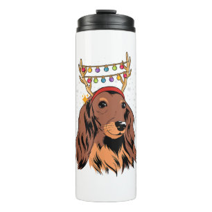 Termo Luz del árbol de navidad de reno de pelo largo de