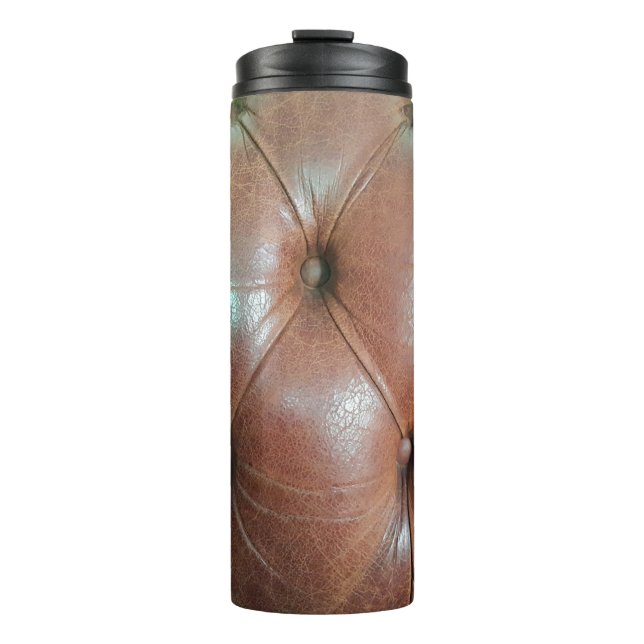 Termo Luz sobre la superficie del sofá de cuero marrón,  (Anverso)