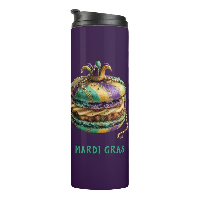 Termo Macarón Real de Mardi Gras (Rotado hacia la derecha)