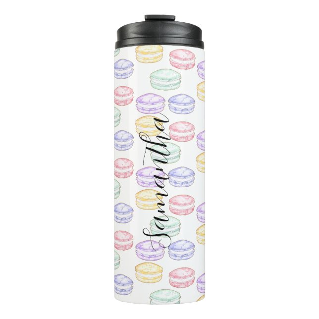 Termo Macarones franceses de color de agua (Anverso)