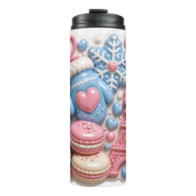 Termo Macarons Hinchados Torre Eiffel Francia Invierno 3 (Anverso)